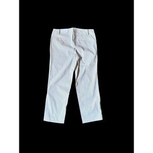 Seersucker Striped Ann Taylor Crop Mid-Rise Slim leg
